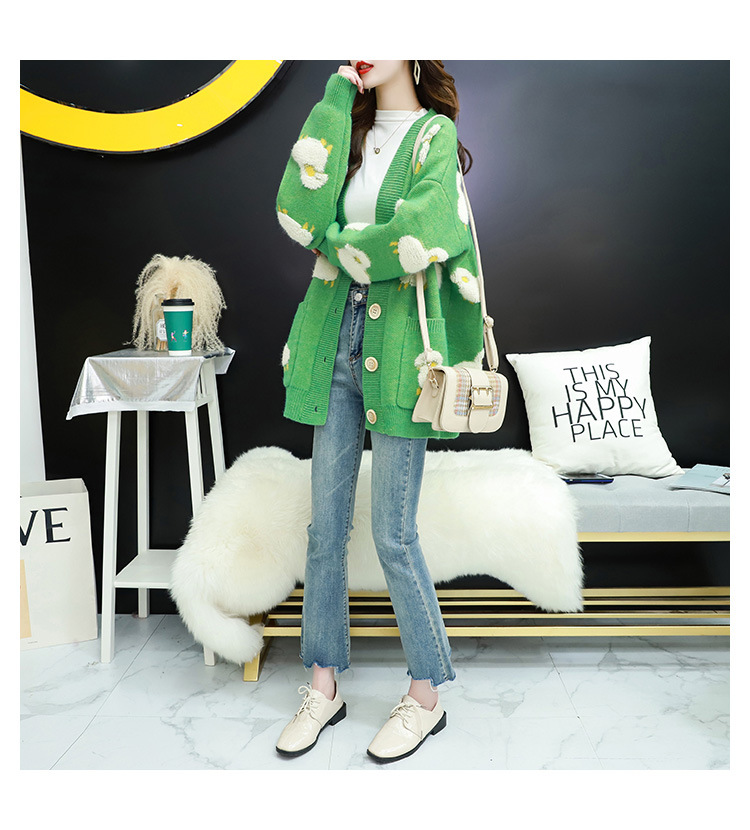 Women's Cardigan Long Sleeve Sweaters & Cardigans Embroidery Casual Sheep display picture 3