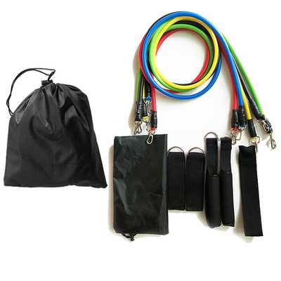 健身弹力绳家居户外小健身器材拉力绳套装11件套健身带100磅运动