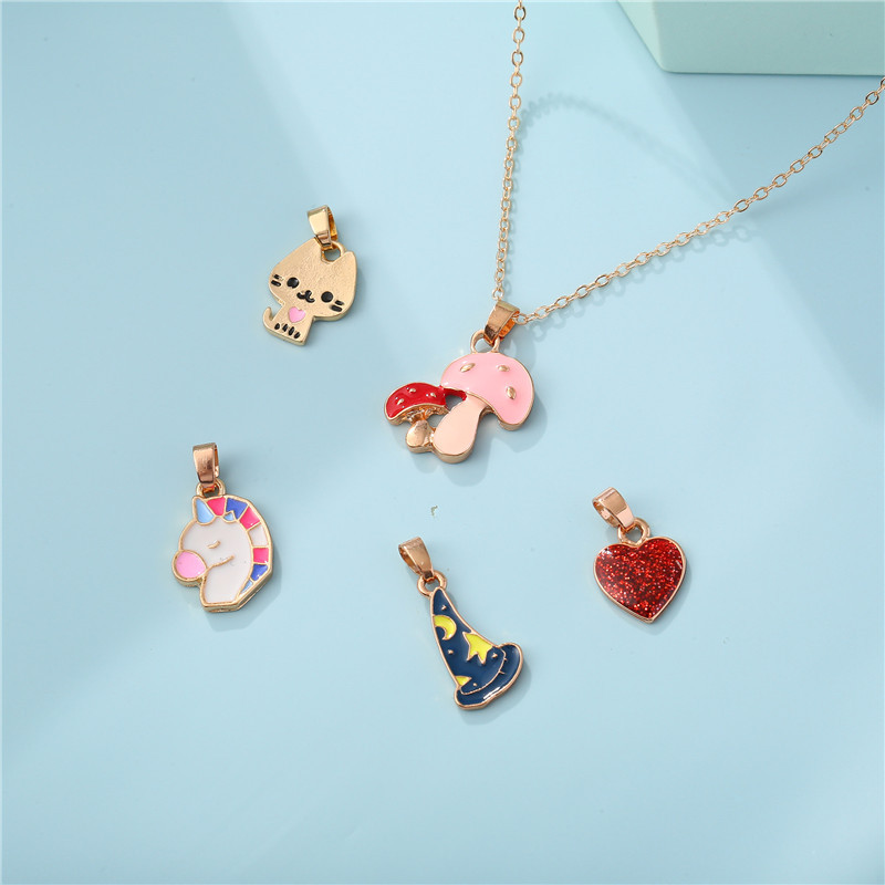 Cartoon Style Geometric Alloy Enamel Girl's Necklace display picture 3