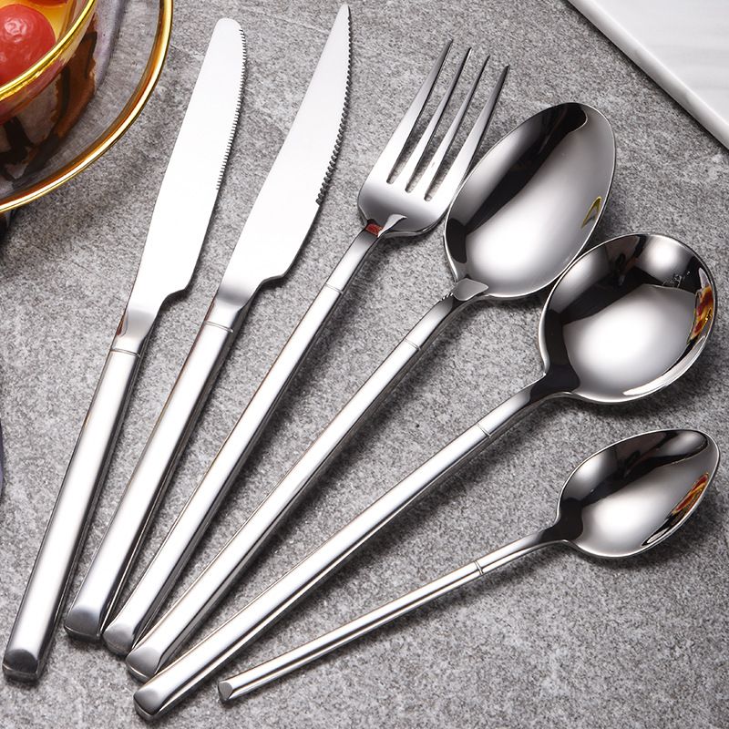 304不锈钢餐具 加厚刀叉勺 牛排刀 西餐厅刀叉汤勺叉子可定制LOGO