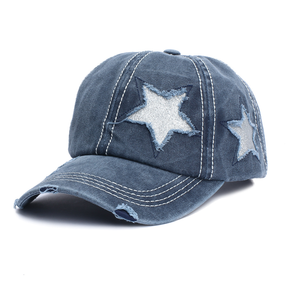 154g Weight Baseball Cap Hats Type Outdoor, Street Occasion Cotton Material Pentagram Pattern All Seasons Season Women's Gender Streetwear Style Curved Eaves Rim Women's Streetwear Pentagram Curved Eaves Baseball Cap 4