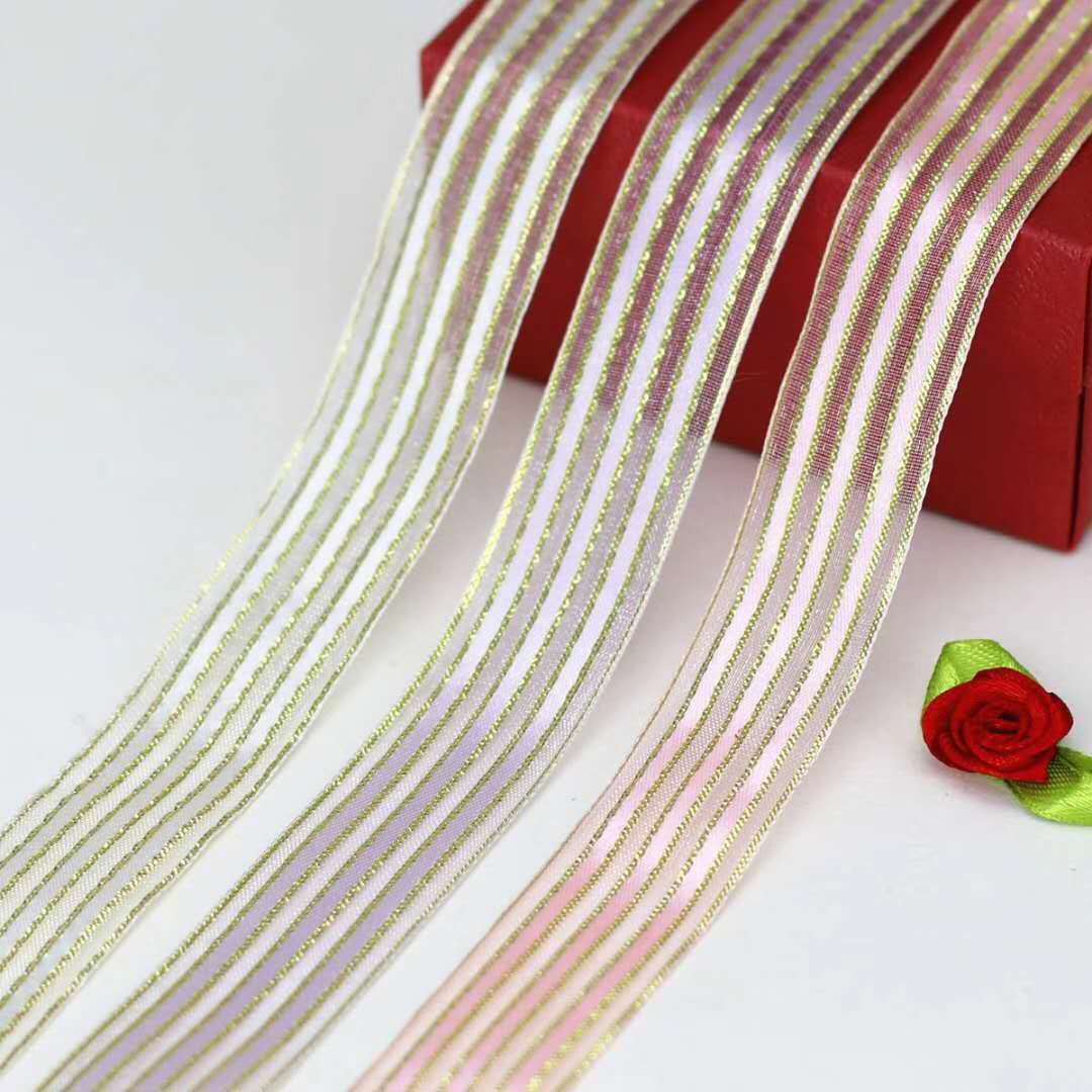 golden stripe Shadai Striped belt Shadai Flat strip Sheer Webbing goods in stock Stock