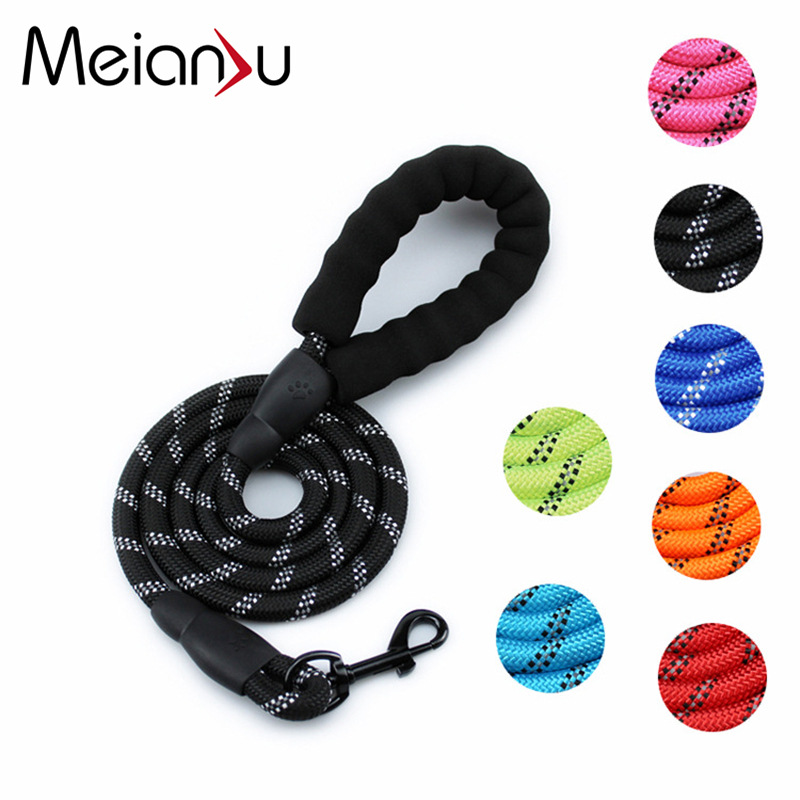 Meianju Dog Leash Reflective Multicolor Dog chain comfortable handle Dog chain Pets Supplies Manufactor wholesale