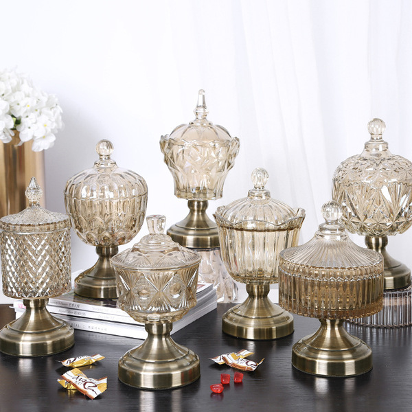 European -style luxury crystal glass sugar tank storage tank candy…