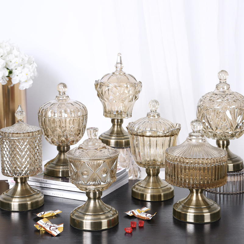 European -style luxury crystal glass sugar tank storage tank candy…
