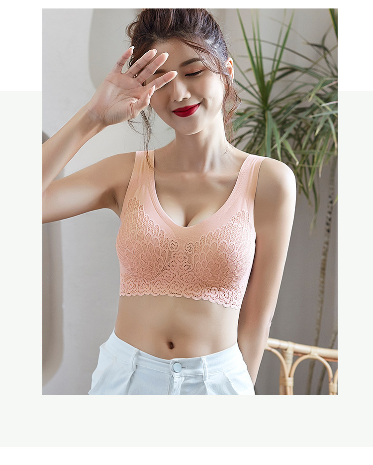 【 Enlarged and fatten up 180 pounds 】 Thai latex 4.0 scarless, frameless vest bra for women, ice silk underwear for women detail image 18