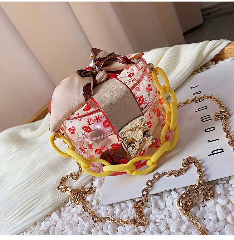 New Retro Transparent Small Round Bag Fashion All-match Messenger Bag Wholesale display picture 11
