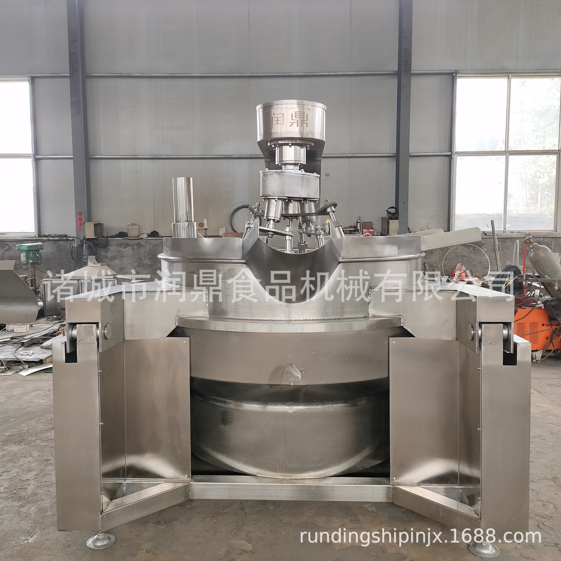 现货供应熬粥可刮底搅拌蒸煮锅 八宝粥夹层锅 梨膏熬制搅拌夹层锅