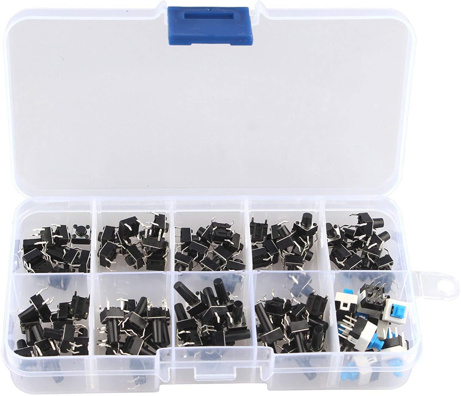 10种轻触开关套件 每种10个 盒装 100PCS