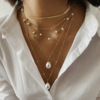 European and American cross -border jewelry Creative OT Capital Gem Trip Mix and match multi -moon imitation pearl multi -layer necklace