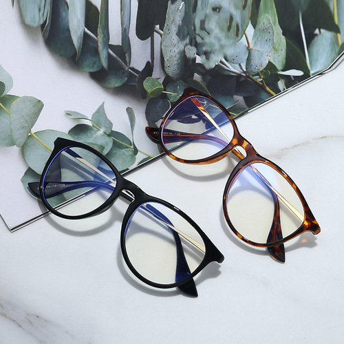New Arrival Oversized Cyber-Famous Anti-Blue Light Glasses | Unisex Plain-Lens Eyeglasses | No-Makeup Look Eyewear Frames | Retro & Fashionable Design 4171