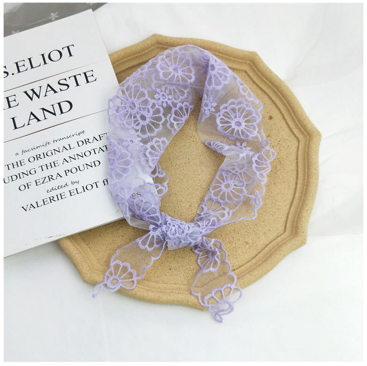 Lace Triangle Scarf Spring And Summer Korean Fashion Scarf Small Silk Scarf Headband Bag Decoration Wholesale Cheap Rs-flyfishing Products display picture 12
