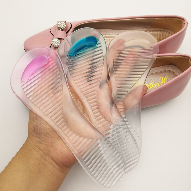 高跟鞋专用防滑七分垫女双色款柔软防痛横线纹路按摩足底供应