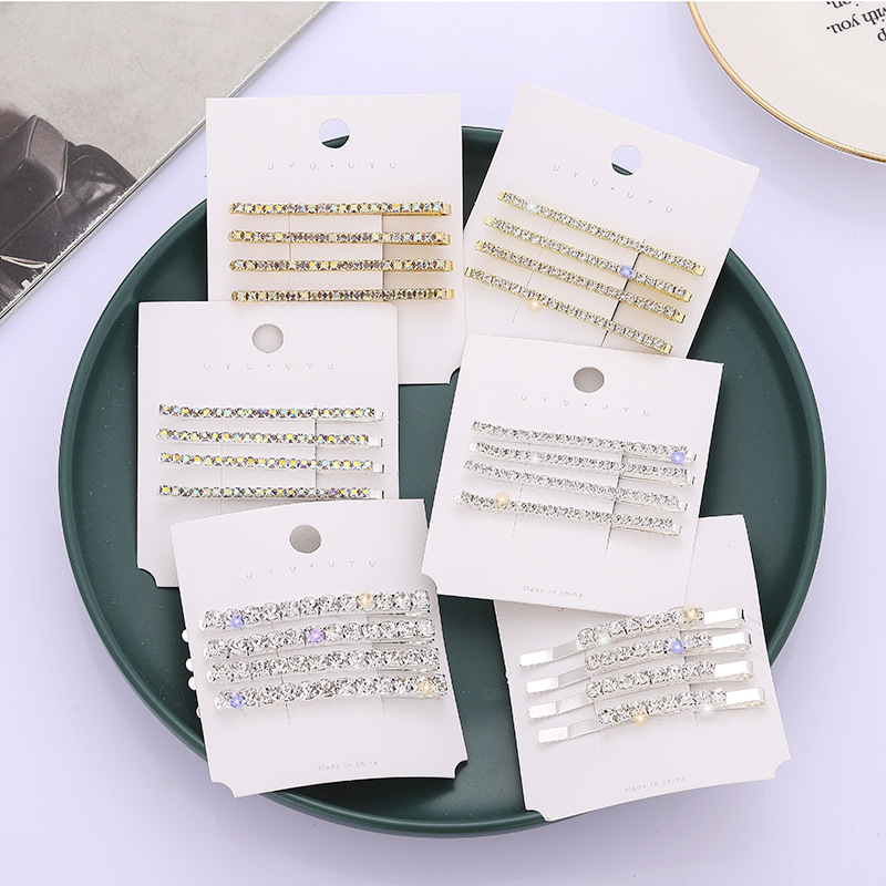 Taobao jinzhini Jennie horquilla palabra clip lateral rhinestone chica horquilla horizontal clip tocado
