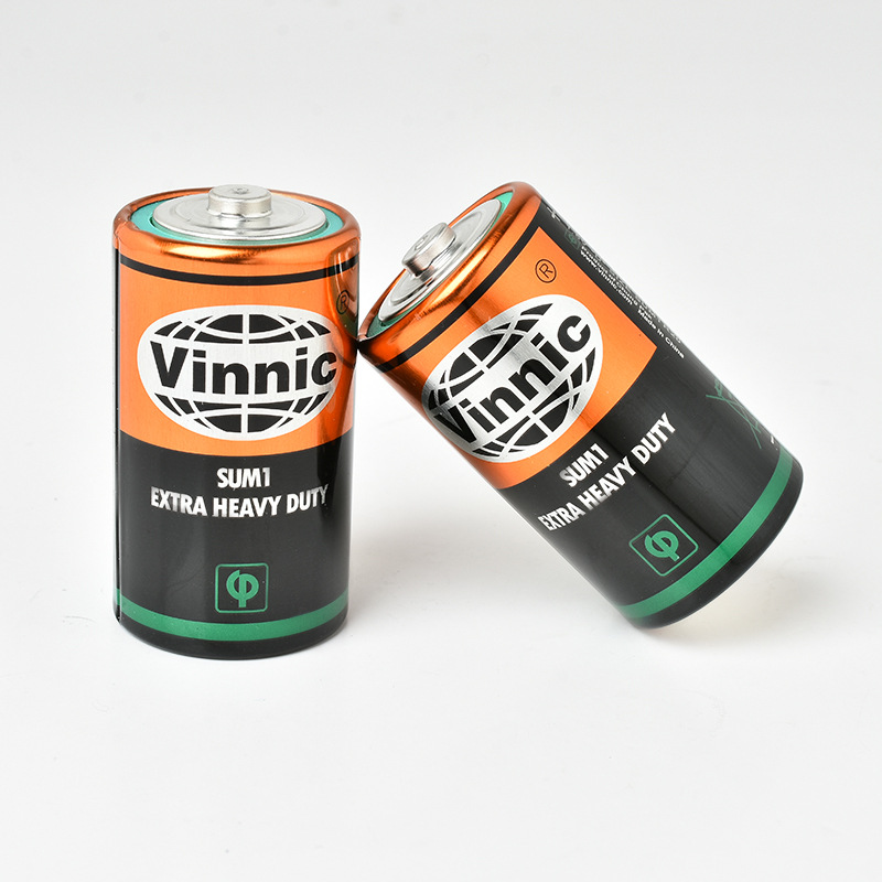 松柏VINNIC铁壳电池1号超高氯化锌干电池 SUM4 AAA 1.5V干电池