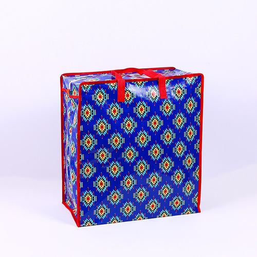 Woven bag extra large moving storage bag Amazon portable laminated snakeskin woven bag down jacket cotton woven bag