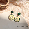 Earrings, fresh cute fruit oil, Korean style, flowered