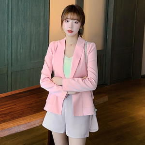 2020年韩版春季新品百搭休闲网红同款小西服长袖纯色流行女士西装