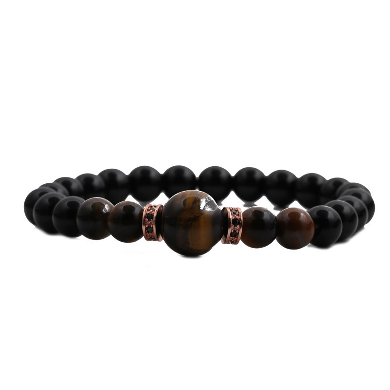 simple beaded tiger eye stone bright agate bracelet