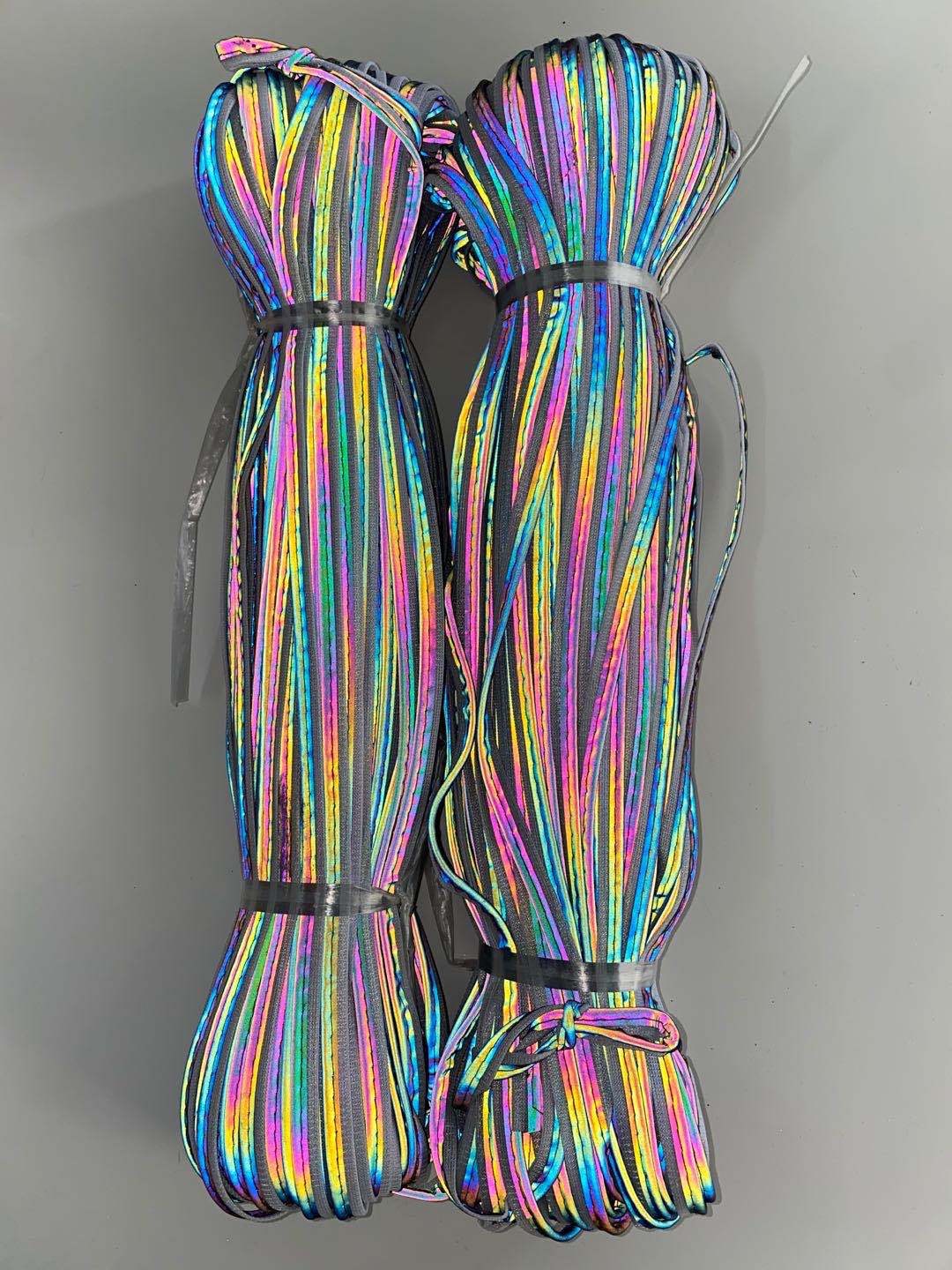 七彩反光嵌条 彩色反光包边条 高亮嵌边条 箱包专用滚边条现货