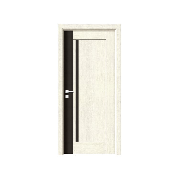 Nuevo estilo chino de madera puerta interior puerta de madera de aislamiento acústico moderno Cubierta blanca pura Puerta de pintura negra Puerta de pintura compuesta de madera maciza
