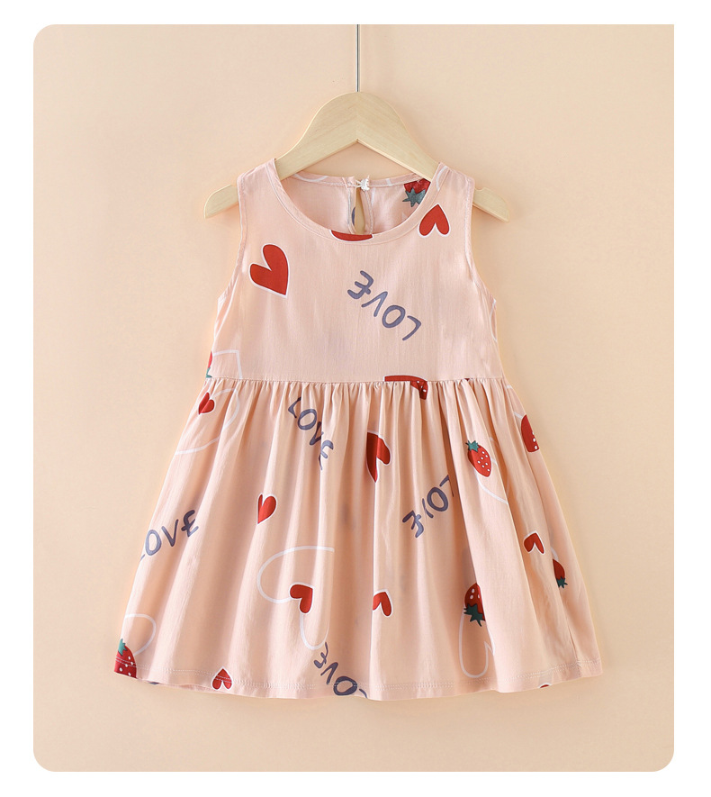 Fashion Cartoon Heart Shape Flower Cotton Silk Girls Dresses display picture 4