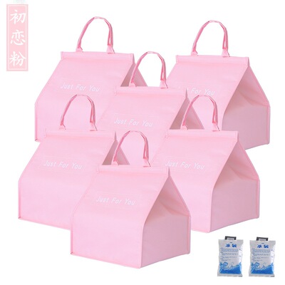 first love Pink waterproof Peritoneal 68 10 Cake Cooler bag goods in stock food Cooler Bags Cooler Bag customized