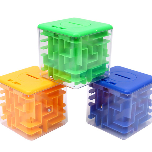Creative 3D three-dimensional maze piggy bank, children's intellectual rolling bead toy, primary school student's Rubik's Cube piggy bank gift