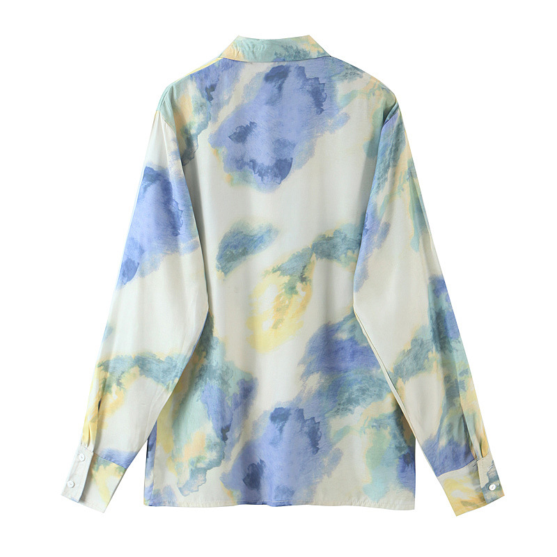 painting printing loose wild long-sleeved shirt  NSAM3104