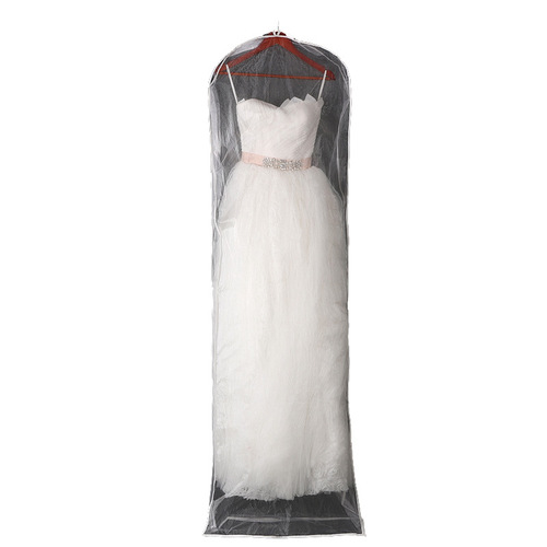 Foreign trade 1.8m double-sided transparent glass yarn trailing wedding dress dust cover lengthened and widened wedding dress dust cover