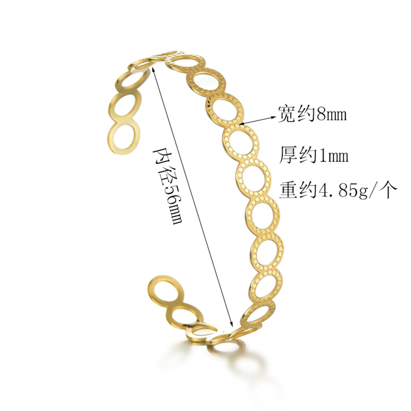 Fashion Stainless Steel Open  Gold Hollow Ring Bracelet display picture 1