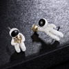 Space silver needle, astronaut, cute earrings, silver 925 sample