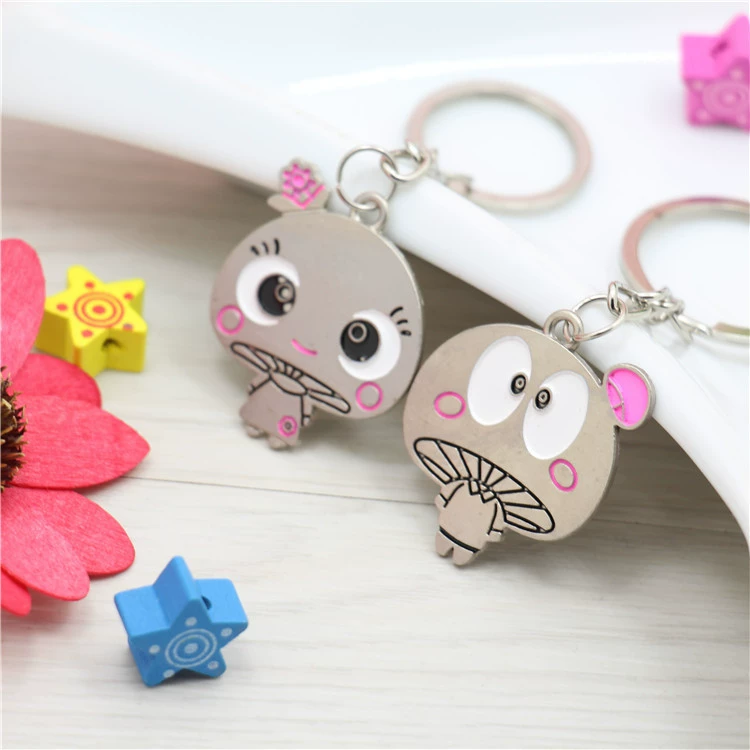 Love Emoticon Mushroom Drops Drop Couple Caps Anime theme Key Chain Circle Valentine's Day Gift T022