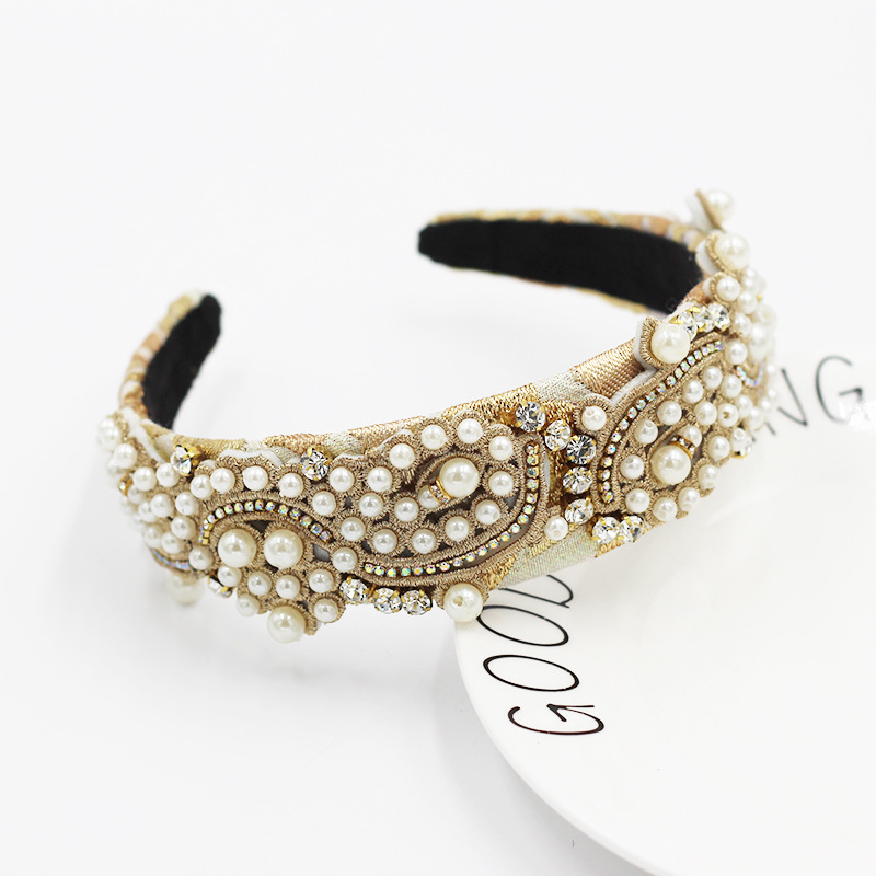 Fashion Style Pearl-studded Rice Beads Particle Geometric Headband display picture 5