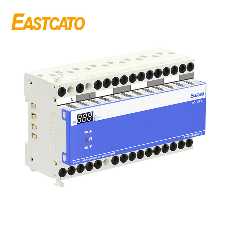 Eastcato凯图智能家居控制，DB0108AA导轨式1路8A后相调光模块