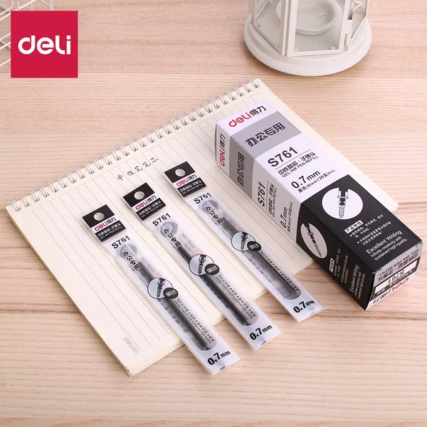 Deli s761 neutral refill bullet neutral refill Black 0.7mm ink refill signature refill office