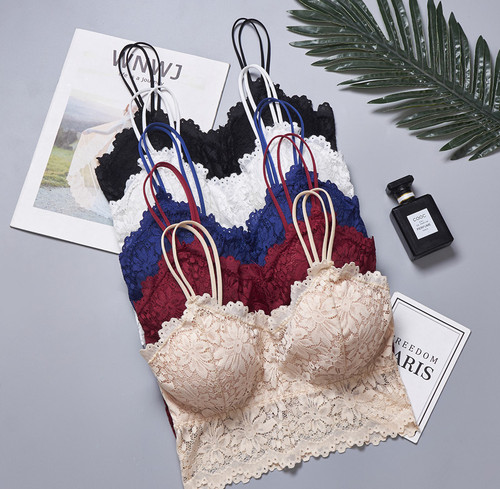 Lace trimmed back, knitted inside and outside, tube top, sunflower sexy chest, sunflower suspender, bra vest, female