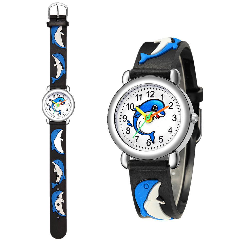 Nouveaux Enfants De Montre Mignon Dauphin Motif Quartz Montre L'école Primaire Garçons Filles Cadeau Montre En Gros display picture 14