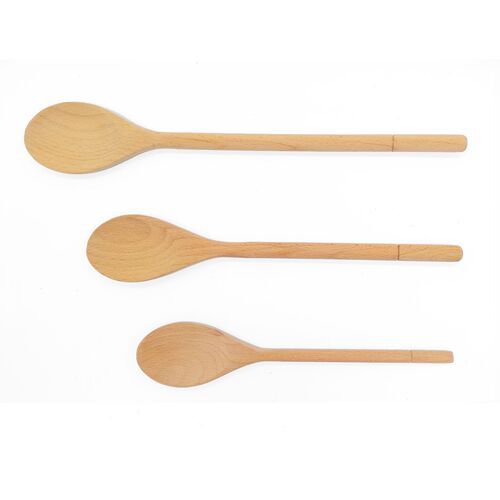 Long handle wooden spoon, beech round wooden spoon, cooking stirring spoon, baking wooden spoon, no paint and no wax