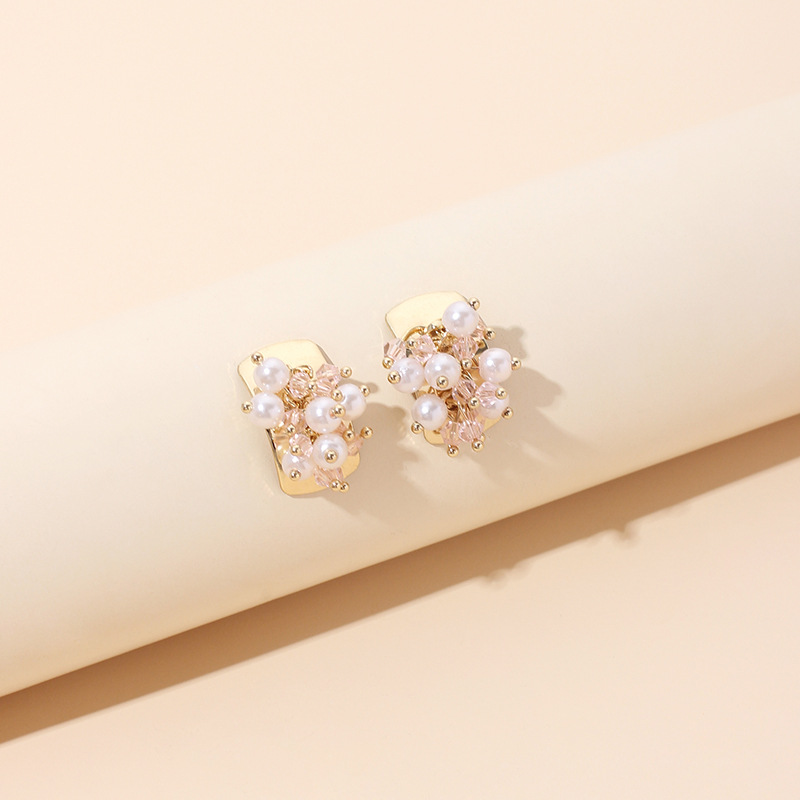 10g Weight Earrings Classification Wedding, Travel, Birthday, Festival Occasion Women'S Gender Pink, Transparent Color  Crystal Pearl Tassel  Korean Earrings 3