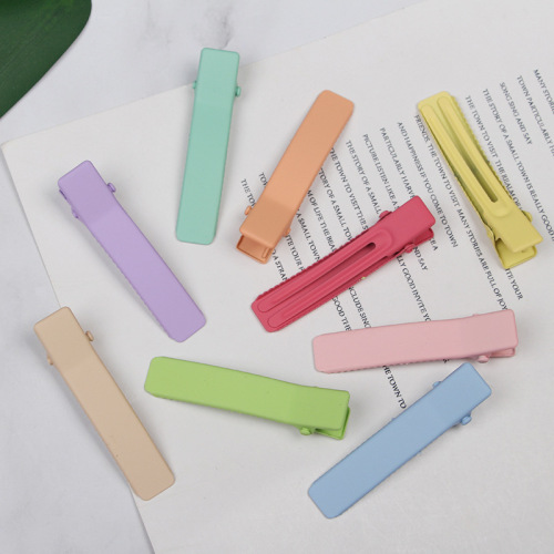 4.9cm Matte Color Korean Style Solid Color Hair Clip for Women, Fresh and Minimalist, Sweet Girl Duckbill Clip