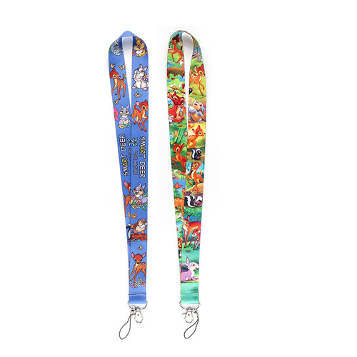 Cartoon cute deer mobile phone lanyard multi-color ID card U disk tag lanyard hanging neck key anti-lost jewelry