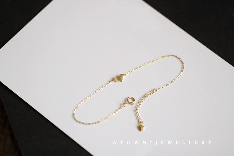 Small heart 925 sterling silver plated 14K gold bracelet mini cute bright small heart minimalist all-match fine bracelet Small heart 925 sterling silver plated 14K gold bracelet mini cute bright small heart minimalist all-match fine bracelet