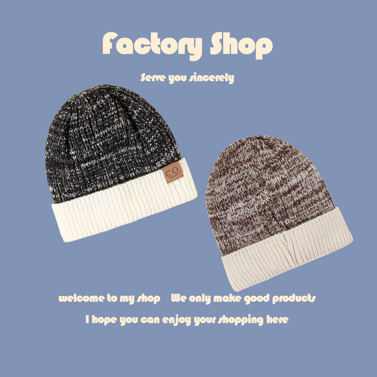 Fashion Leather Label Two-color Woolen Hat display picture 3