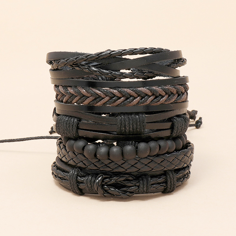 new retro hand-woven leather bracelet