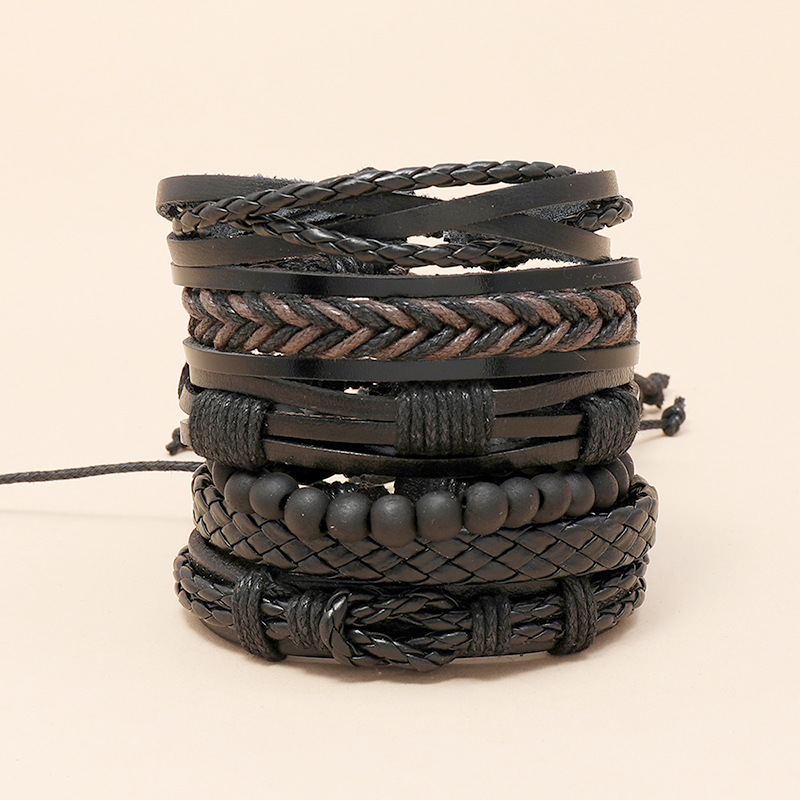 New Retro Hand-woven Leather Bracelet display picture 1