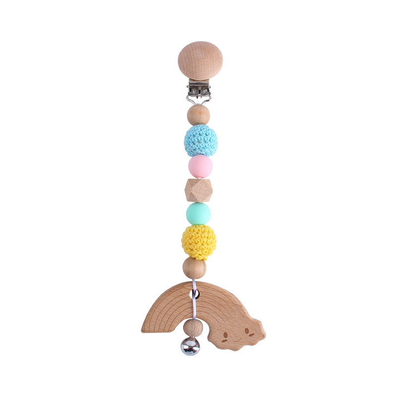 Bebé DIY creativo de la historieta haya animal juguete mordedor nuevo pequeños pies de silicona perlas teether palo cadena del pezón