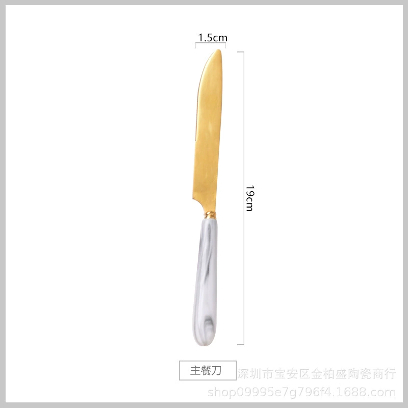 Tableware stainless steel — Ceramic-handle cutlery, marble patterns, coffee & fruit forks, 5-piece sets