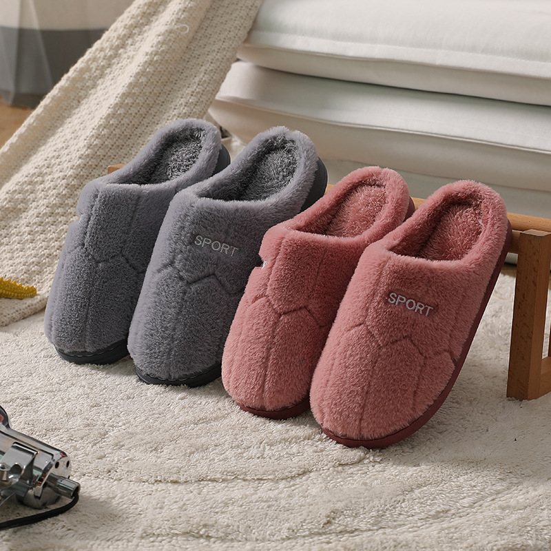 棉拖鞋女家居秋冬季情侣室内半包跟软底保暖产后月子棉拖鞋冬天|ru