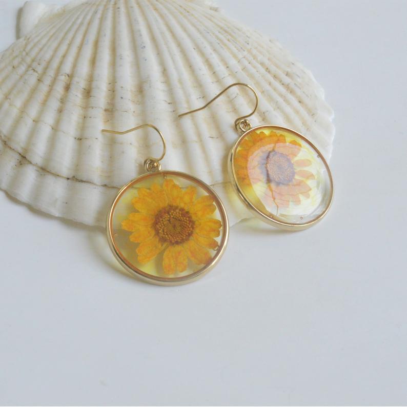 Simple Style Round Glass Patchwork Women's Drop Earrings display picture 1